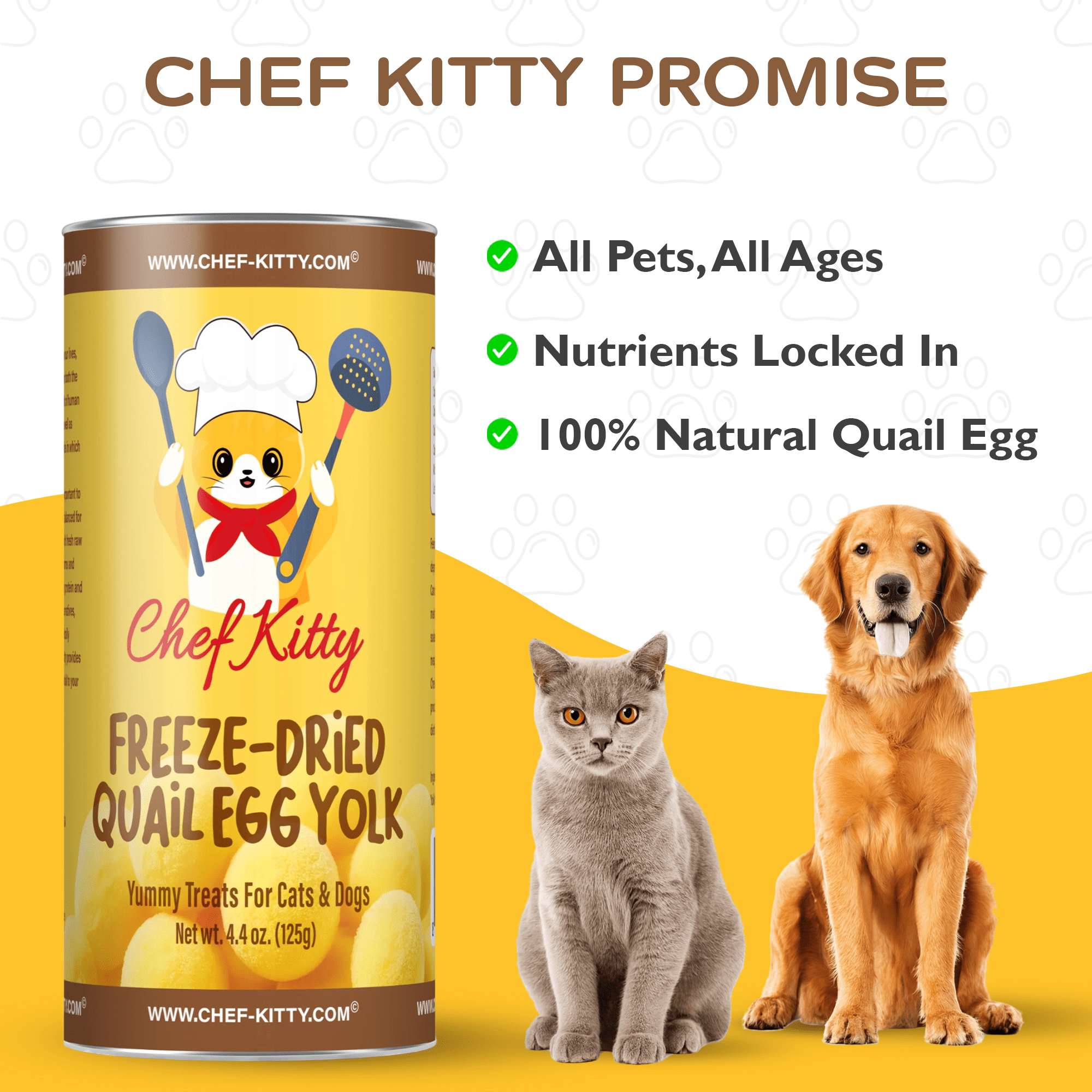 Freeze-Dried Raw Quail Egg Yolk for Dog & Cat Treats - 7.0 oz