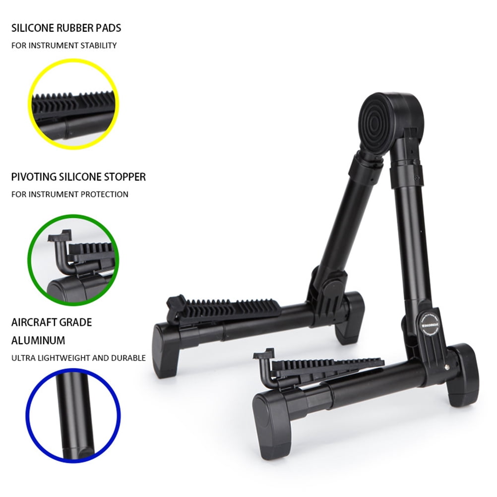 Raindrops Black Guitar Stand Rack for Musical Instruments, Stable Holder and Display Accessory for Electric and Acoustic Guitars