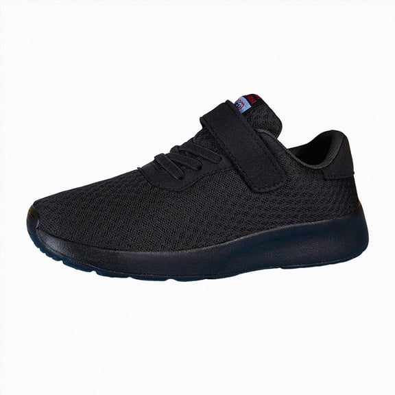 gibobby Boys Girls Sneakers Kids Lightweight Breathable Strap Athletic Running Shoes for Little Kid Big Kid,Black