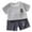 Dark Gray, variant on Odeerbi Kids Boys Girls 2 Piece Pajamas Set Cartoon Cotton Sleepwear Children's Summer Home Clothing Round Neck Short Sleeve Shorts Two-Piece Set Kahki