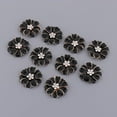 thumbnail image 3 of Rongfmy 10pcs Pearl Flower Button Rhinestone Floral Embellishment Jewelry Making 4# black+rhinestone, 3 of 9