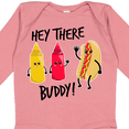 thumbnail image 4 of Inktastic Hey There Buddy with Ketchup Mustard and Hot Dog Boys or Girls Long Sleeve Baby Bodysuit, 4 of 5