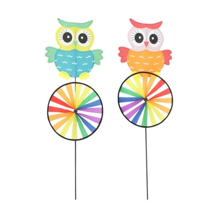 

NUOLUX 2Pcs Owl Ornament Windmill Toy Wind Yard Decoration (Random Style)