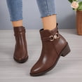 thumbnail image 2 of Dakaela Bottes à la Cheville pour Femmes, Bottines Courtes à Talon Bas Épais, Bout Rond, à Enfiler, Chaussures Chelsea Habillées, 2 of 8