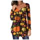 thumbnail image 1 of Camiseta de moda sexy informal para mujer, blusa estampada de manga larga con cuello redondo y fruncido Pompotops FGAJ7111, 1 of 6