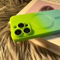 thumbnail image 5 of Compatible for iPhone 11 Pro Max Case with Magnetic Fitting for Magsafe Case Luxury Cute Soft Liquid Silicone Shockproof Full Camera Protector Cover Phone Case-Fluorescent Green, 5 of 12
