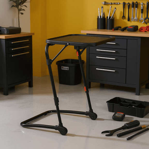 Homy Casa Adjustable Folding Workbench with Cup Holder and Foldable Design for Workshop, Garage, and Repair Spaces