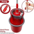 thumbnail image 4 of Spin Mop and Bucket Set, 360° Spin Mop and Bucket with Wringer Set and 3 Microfiber Mop Refills, Stainless Steel 61" Extended Handle Spinning Mop Bucket System for Floor Cleaning, 4 of 5
