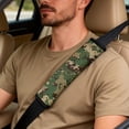 thumbnail image 6 of FUIALDOLG Green Camouflage Automotive Seat Covers 5 Piece Universal Fit Camouflage Car Accessories with Soft 2 Pack Seat Belt Cover Pads and Center Console Armrest Covers for SUV Truck Interior Set, 6 of 8