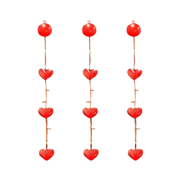 3 piezas de decoración de San Valentín con forma de corazón 2023, luces navideñas para ventana para fiesta Estilo A