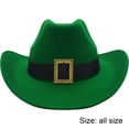 thumbnail image 2 of Jiibva Irish Festival Cowgirl Cap Western Decorative Belt Cowboy Hat Stylish Wide Brimmed Hat Outdoor Wear For Men Women, 2 of 7