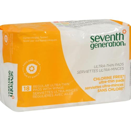 Seventh Generation Chlorine Free UltraThin Pads Regular with Wings