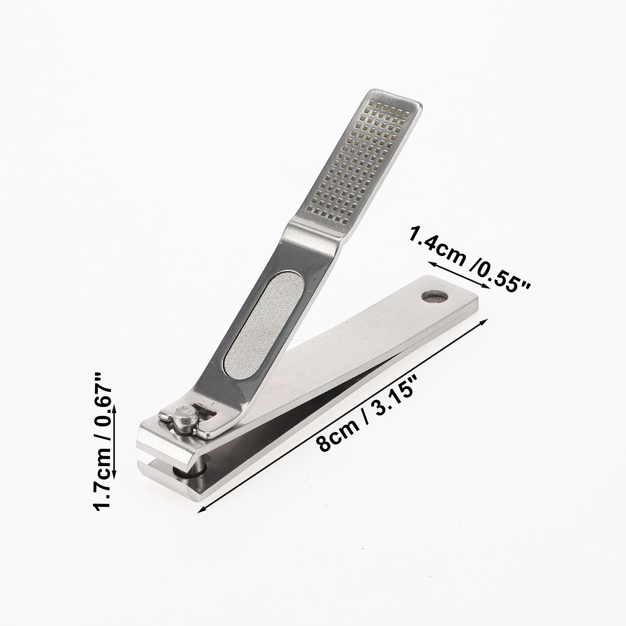 Unique Bargains Large Flat Mouth W/ File Fish Scale Pattern Nail Clippers Silver Tone