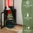 thumbnail image 6 of Uforic Corner Shelf with Door & LED Light, 5 Tier Corner Bar Cabinet with Power Outlets, Black, 6 of 9