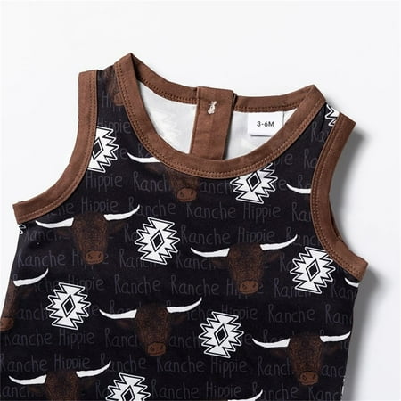 

Aayomet Toddler Boys Girls Summer Sleeveless Jumpsuit Cow Prints Outwear For Children Clothes Fashion N Apparel Black 3-6 Months