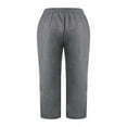 thumbnail image 4 of Men Autumn Casual Sweatpants Solid Color Elastic Middle Waist Loose Joggers Trousers Plus Size, 4 of 6
