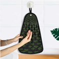 thumbnail image 5 of Green Bat Pattern Hand Towel Quick Drying Home Storage Kitchen Towel Hooks Dish Cloths, 5 of 6