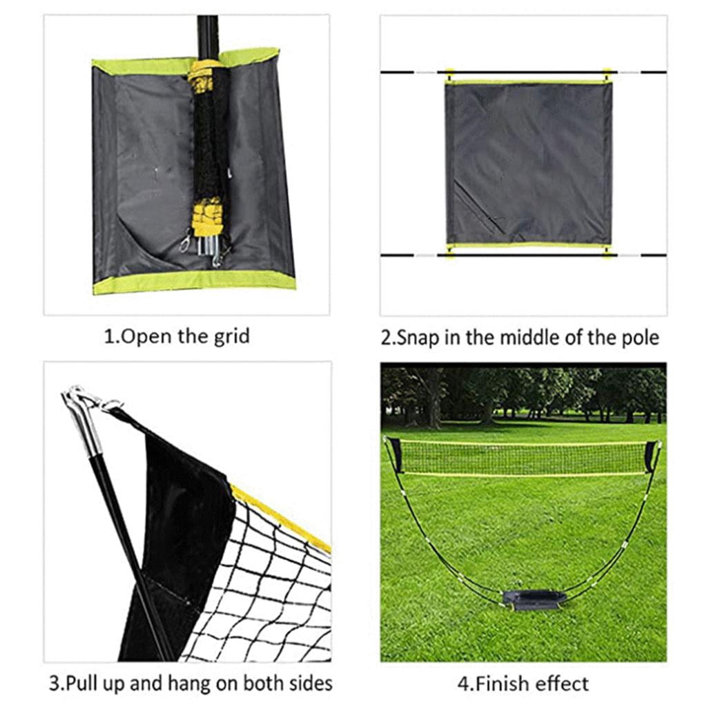 Yihuala Foldable Badminton Set Easy Standard Volleyball Net For Professional Tennis Training Indoor Outdoor Sports
