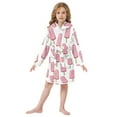 thumbnail image 6 of FORMRS Niños Bathrobe Unisex Hooded Robe Soft Plush Pajamas Sleepwear, Size 7-9T, Pink Ice Cream, 6 of 7