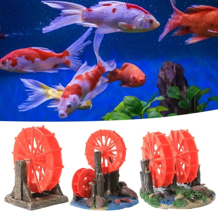 Shenmeida Resin Fish Tank Landscaping Decoration Simulation Waterwheel Stone Decoration Aquarium Accessories