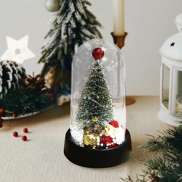 Adornos navideños LED para árbol de Navidad, mini árbol de Navidad, decoración creativa para escritorio, flores decorativas luminosas, adecuadas para la decoración navideña de escritorios.