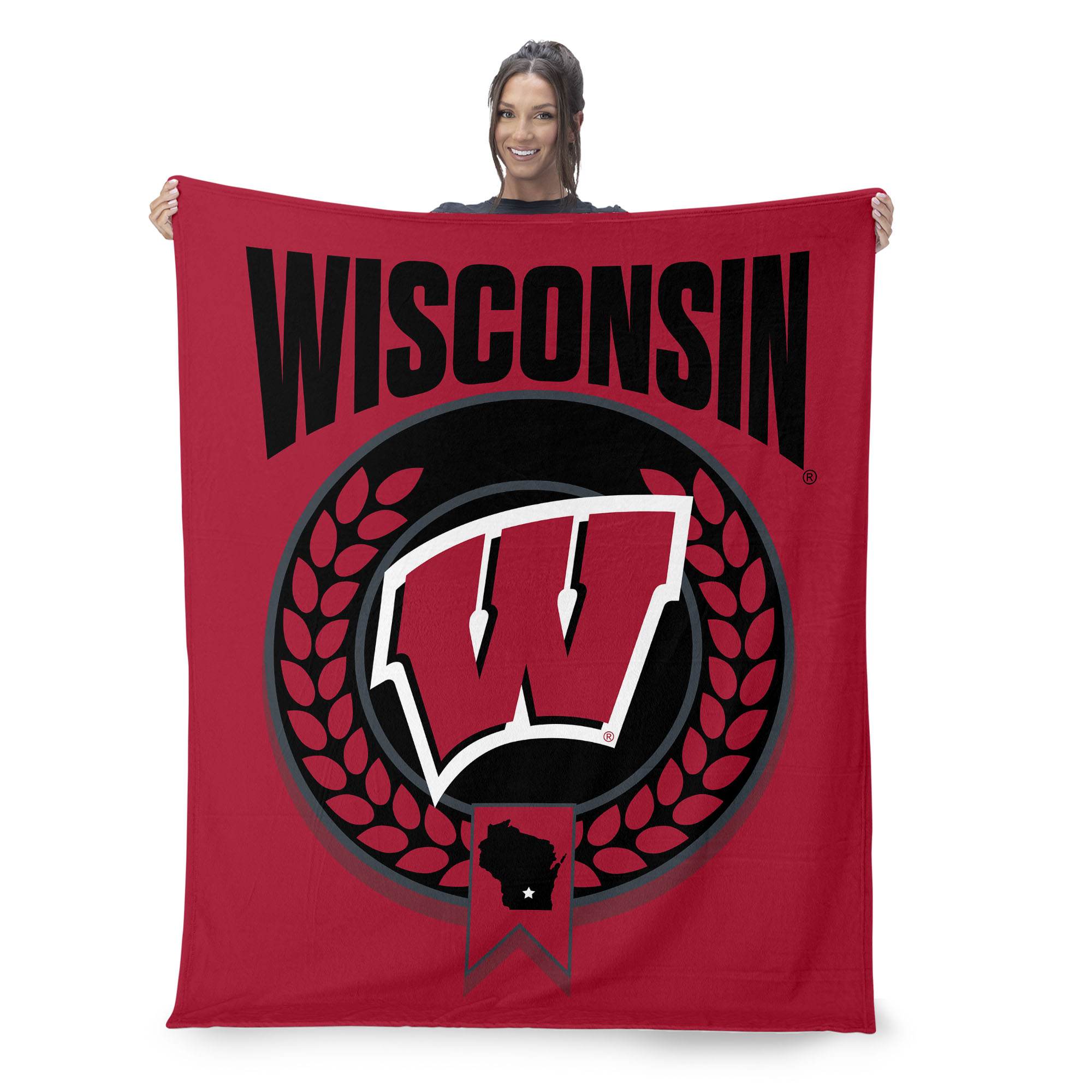 Wisconsin NCAA Apex Silk Touch Sherpa Throw 50x60 inches