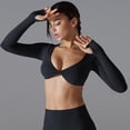 thumbnail image 4 of Neewe Seamless Long Sleeve Shirts for Women Waist Length - Workout Athletic Running Gym Yoga Tops Crewneck Breathable, 4 of 9