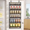 thumbnail image 1 of Over the Door Pantry Organizer Metal - Hanging Spice Rack for Kitchen Pantry, Adjustable Clearance, Black, 1 of 8