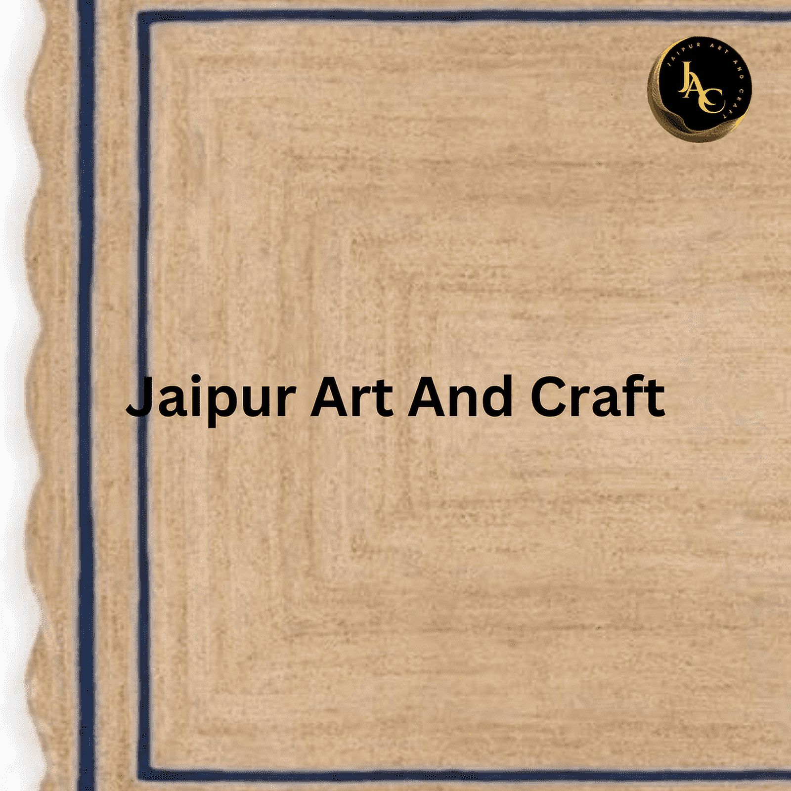 Jaipur Art And Craft Rectangle Reversible Bohemian Scallop Blue, Brown Jute Area Rug (4x6 Sq ft)