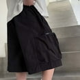 thumbnail image 5 of RMGVDSD Boy's Cargo Joggers Shorts Boy's Summer Casual Pants With Drawstring Waistband Zipper Pocket Cargo Pants And Shorts 14-15 Years/Black, 5 of 7