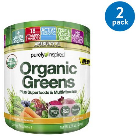 (2 Pack) Purely Inspired Organic Greens Superfood Powder, 9.9 (Best Green Veggies For Juicing)