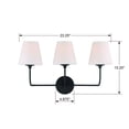 thumbnail image 3 of Crystorama Lighting - Bathroom Vanity - Sylvan 3 Light Bath Vanity in Classic, 3 of 12