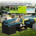thumbnail image 3 of SHGJ&SOFT 7 Piece Patio Furniture Set, Wicker Outdoor Sectional Sofa with Washable Cushion Covers and Tempered Glass Table, Rattan Conversation Set for Poolside, Lawn, Balcony, 3 of 11