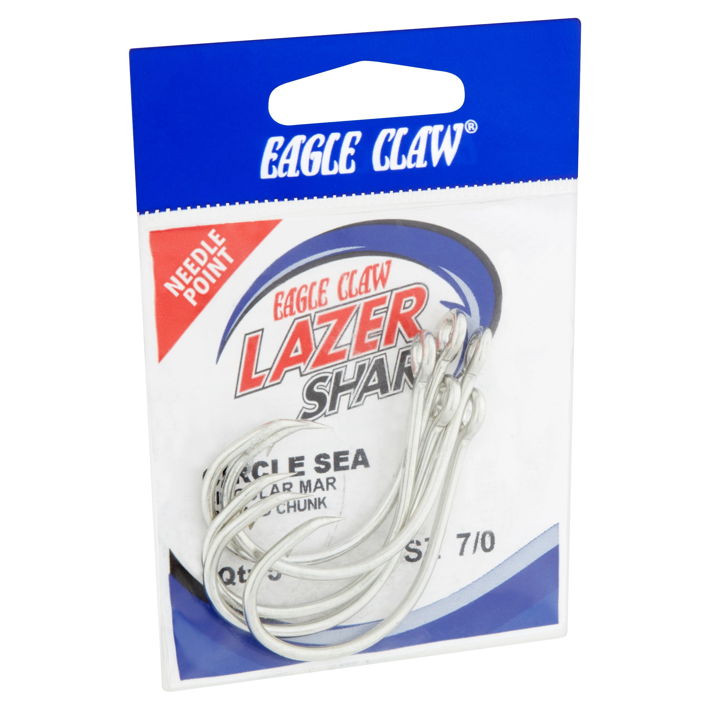(3 pack) Lazer Sharp L197GH-7/0 Circle Sea Fish Hook, Sea Guard, Size 7/0, 5 Pack