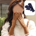 thumbnail image 3 of Guantes de invierno para mujer, cálidos guantes de punto de lana elásticos sin dedos con dedos para pantalla táctil 1110, 3 of 5