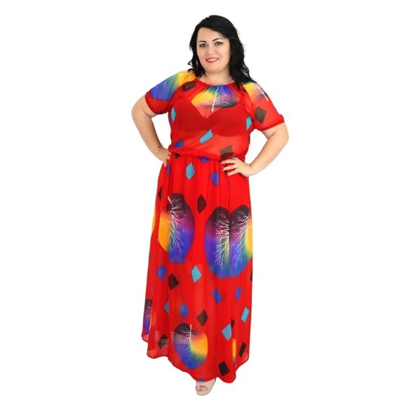 Maxi Dress With Elasticated Sleeve And Waist