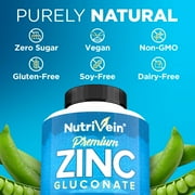 Nutrivein Zinc Gluconate Capsules Vitamin Zinc Supplement - Immunity Support - 120 Capsules