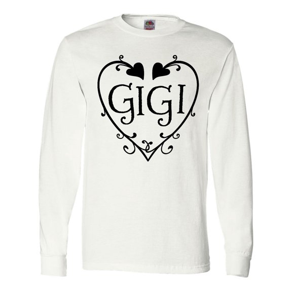 Inktastic Gigi with Hearts and Swirls Long Sleeve T-Shirt