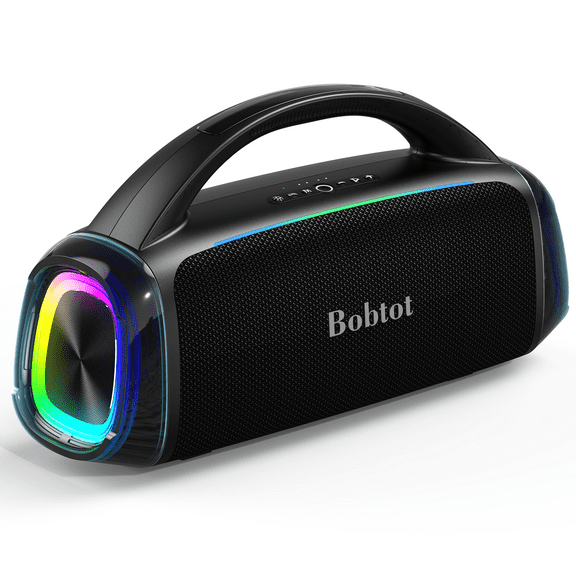 Bobtot Outdoor Bluetooth Speaker 140W Deep Bass IPX6 Waterproof Wireless Speaker with 25H Playtime TWS and USB/AUX/TF Input Built-In Powerbank for Party