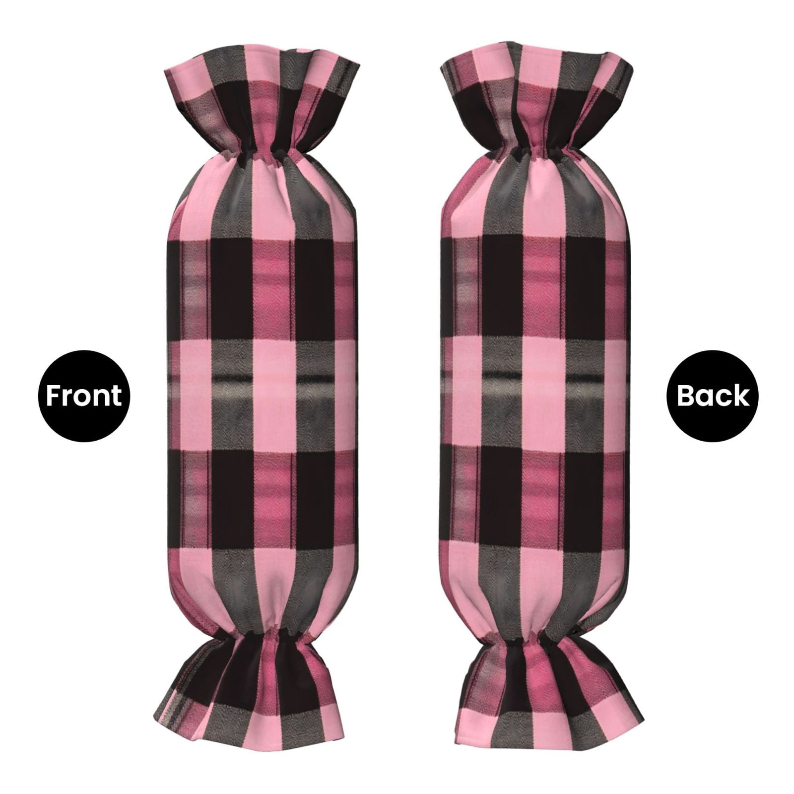 Candy Throw Pillow Travel Cervical Pillow Cylindrical Neck Body Cushion With Insert For Bed Couch Home Decor 9.8x24.4in Hotpink Buffalo Plaid Check Tartan Scotland_4