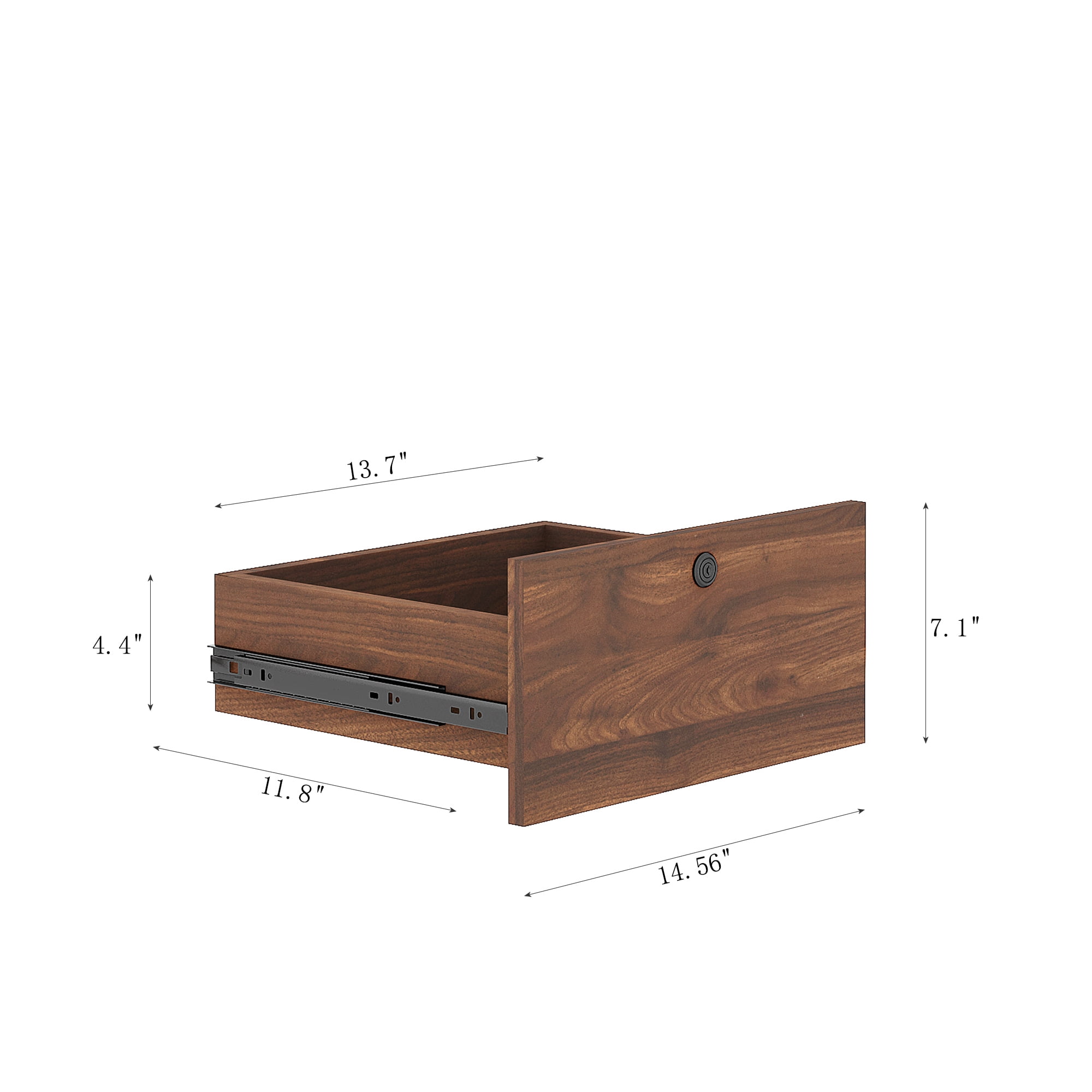 Aukfa Modern Nightstand with Charging Station & Night Light,Bedside Tables for Bedroom,Brown