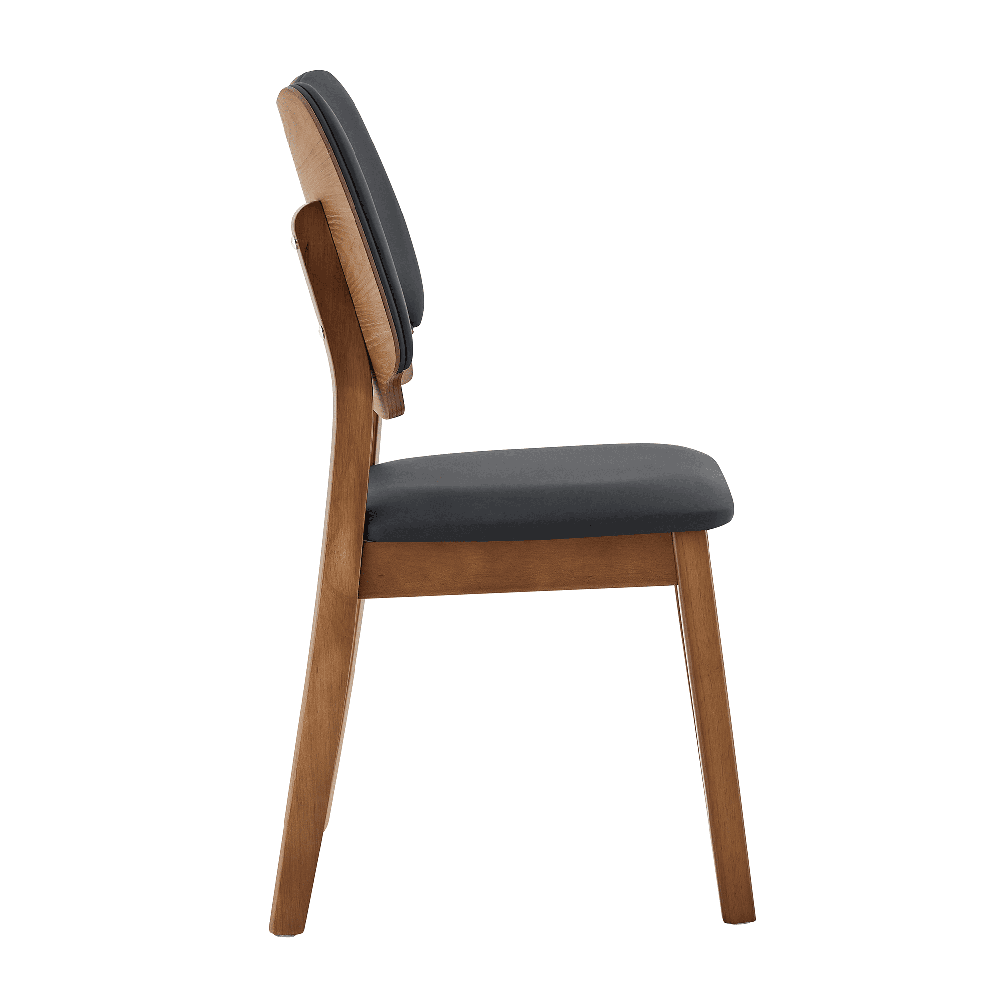 Leumius Dining Chairs Set of 2, Black PU Soft Packaging on the Backrest and Seat Cushion, Hollowed Out Backrests for Kitchen Dining Room