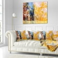 thumbnail image 3 of Designart Retro Palms in Yellow Shade - Landscape Painting Throw Pillow - 18x18, 3 of 5