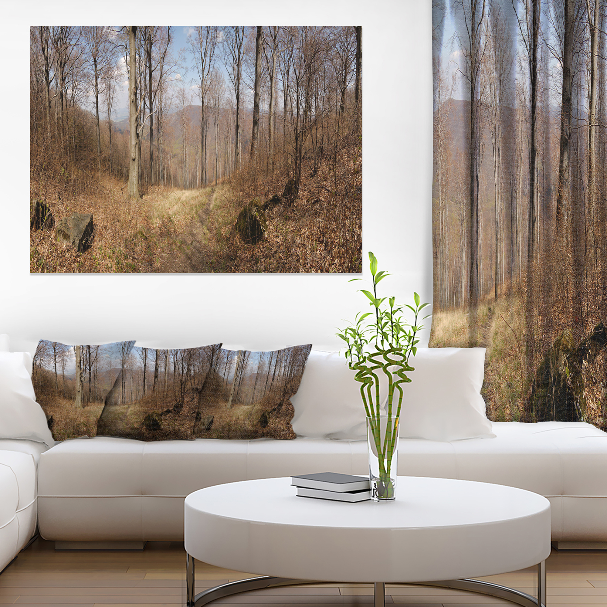 Forest Scenery With Bare Trees Modern Forest Canvas Wall Art Walmart Canada
