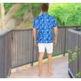 thumbnail image 5 of HAPPY BAY Mens Hawaiian Shirts Short Sleeve Button Down Shirt Men's 4th of July Casual Patriotic Shirts Vacation Beach Summer Party Shirts for Men Funny XXL Allover Stars, Blue Gift For Dad, 5 of 6