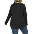 thumbnail image 3 of NISVIYA Plus Size Dressy Sweaters for Women Long Sleeve Fall Knit Zip Up V Neck Pullovers Black, 3 of 6