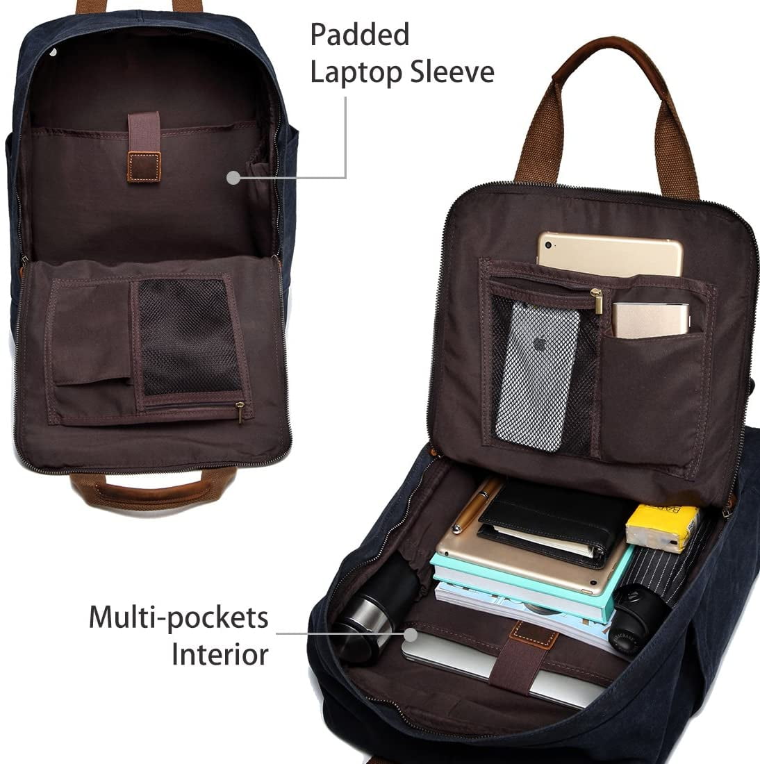 waxed canvas laptop backpack