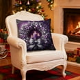 thumbnail image 5 of Hometravel Purple Christmas Pillowcase, Santa Claus Tree Candle Wreath Design, Decorative Cushion Cover for Bedroom, Sofa, Home Decor, 5 of 6