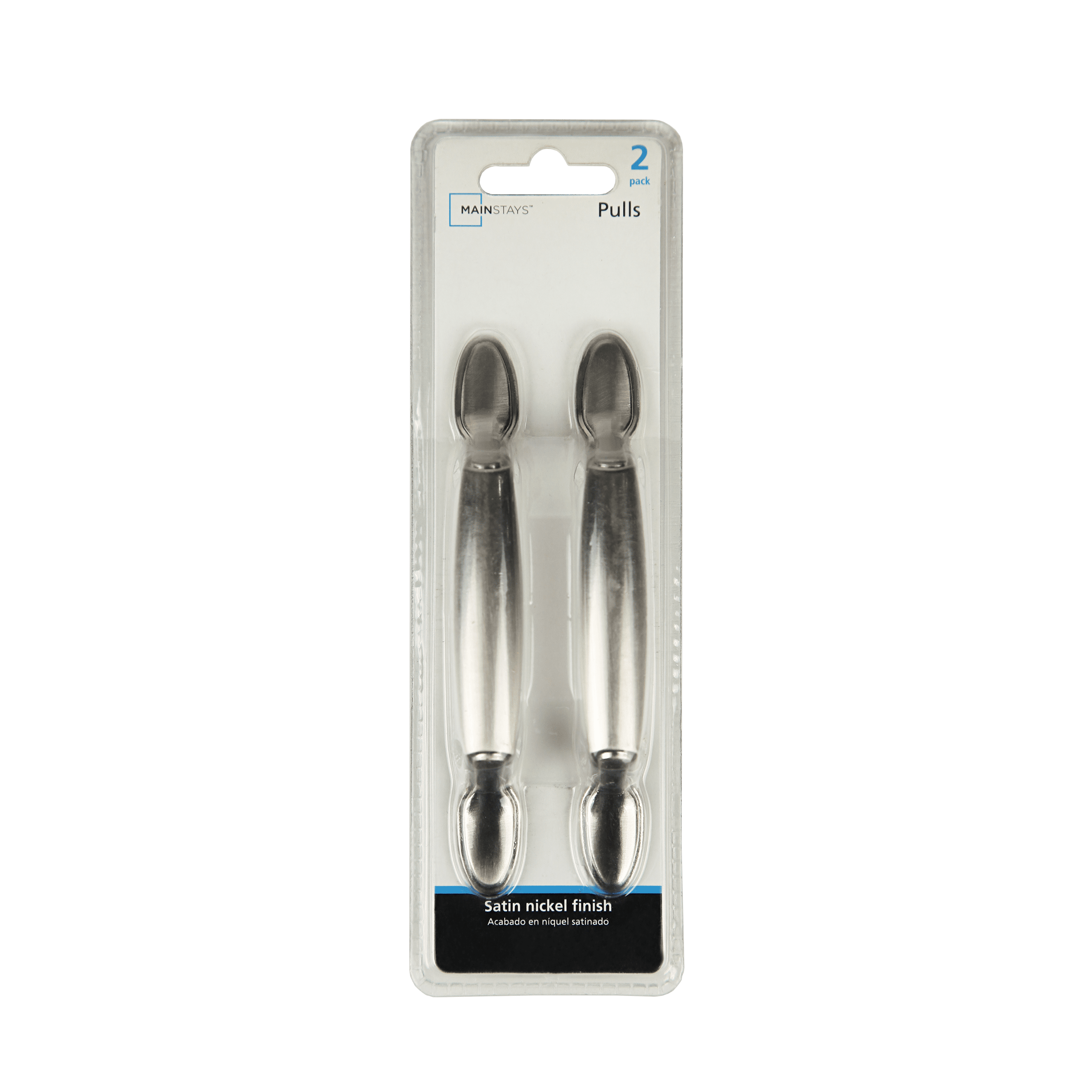 Mainstays 3" (76mm) Center-to-Center Spoon Footed Cabinet Pull, Satin Nickel, 2 Pack