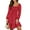 Red, variant on Dresses for Women Casual Long Sleeve Square Neck Dress Ruffle Pleated Flowy Midi Dress